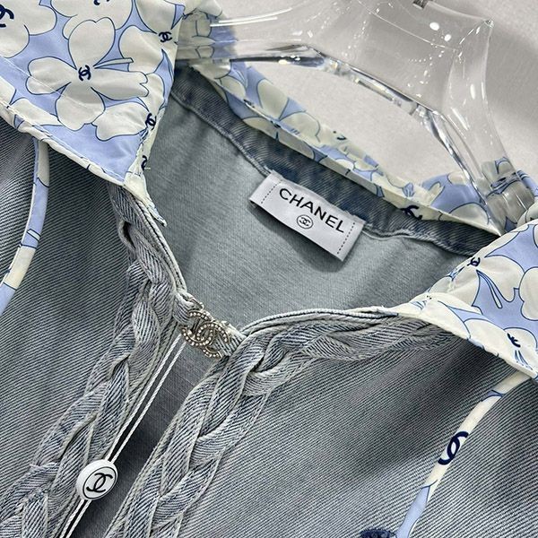 定番 シャネル デニム ブラウス 上下 セット shr45859